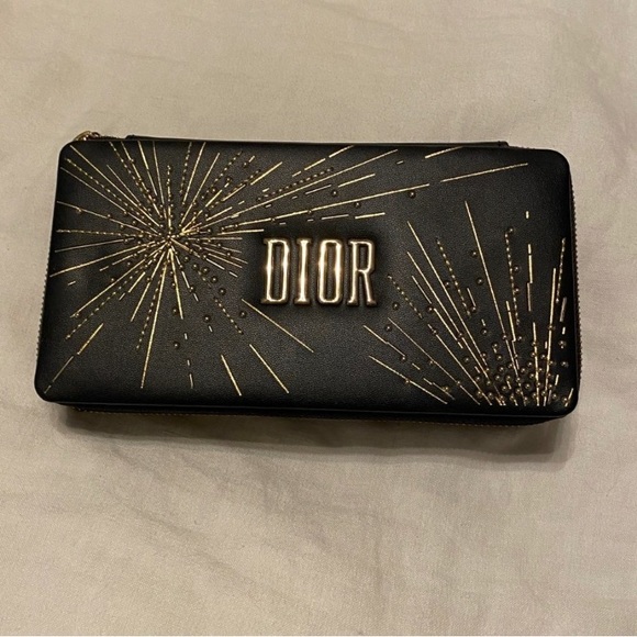 Black and Gold Studded Dior Cosmetic Clutch - Picture 2 of 3